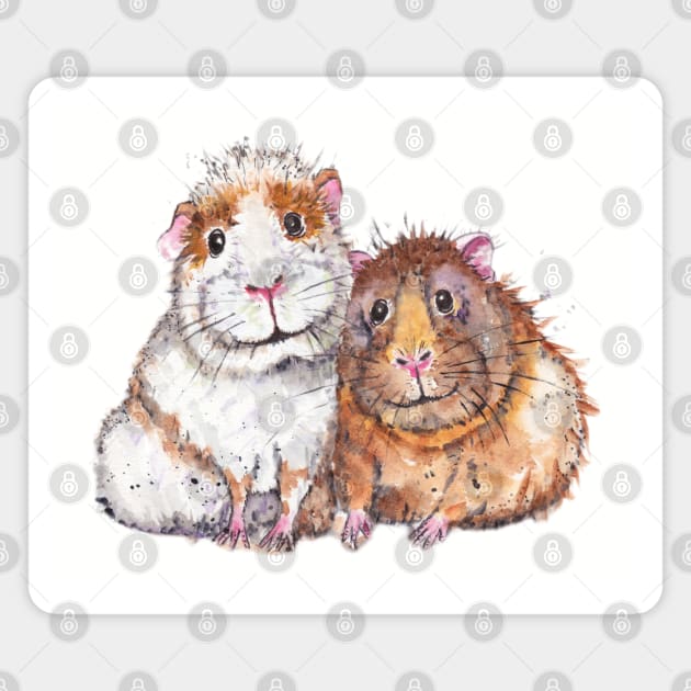 Cute Guinea Pig Friends Magnet by Marjansart 